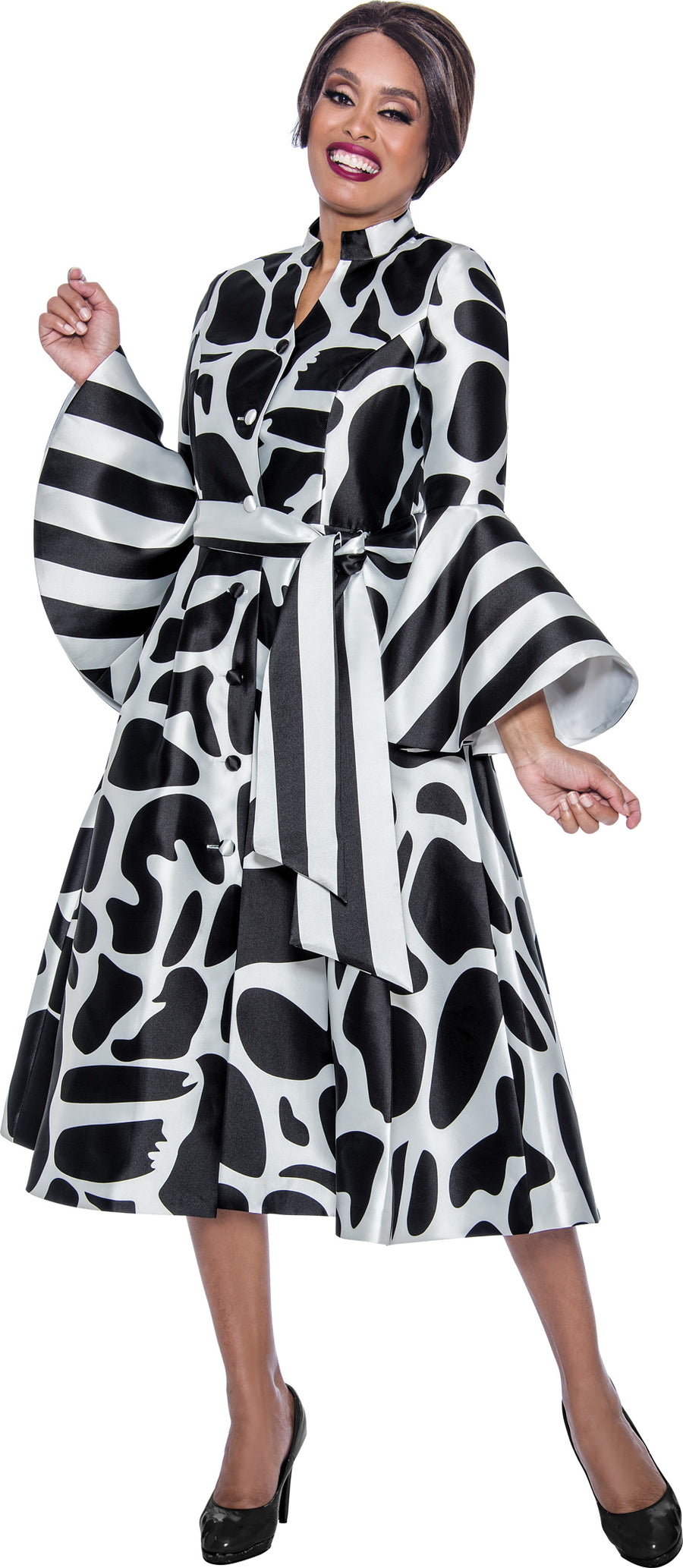 Plus Size Dresses Plus Size Mother of the Bride Printed Cocktail Dress Black/White