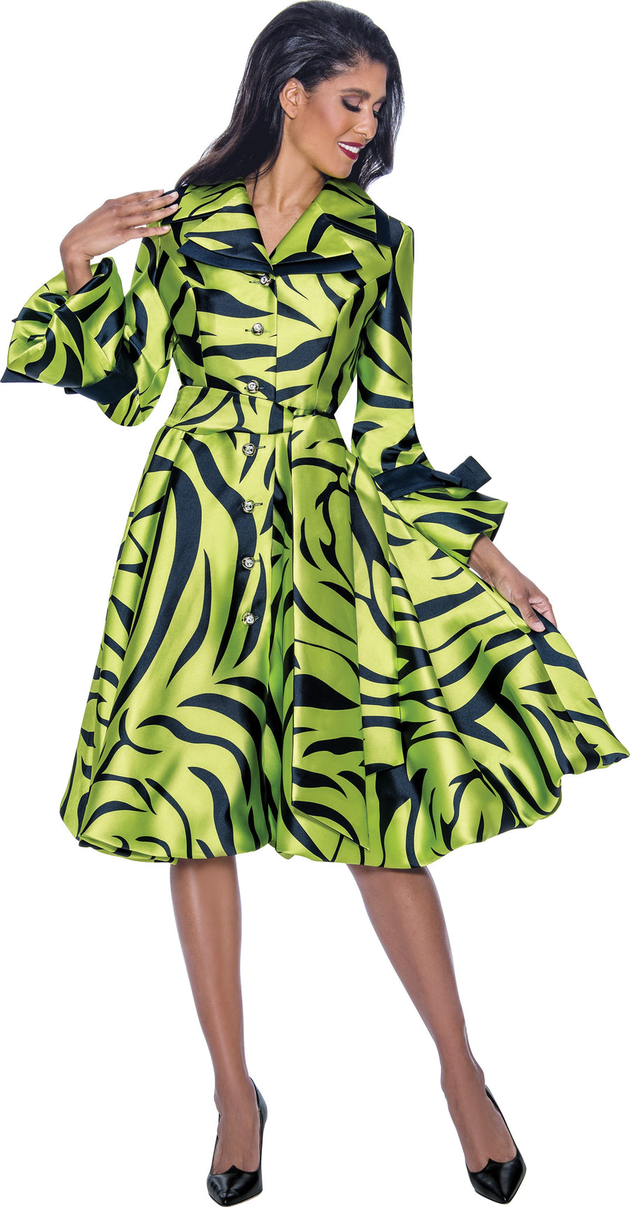 Plus Size Dresses Button Down Mother of the Bride Cocktail Dress Lime/Navy