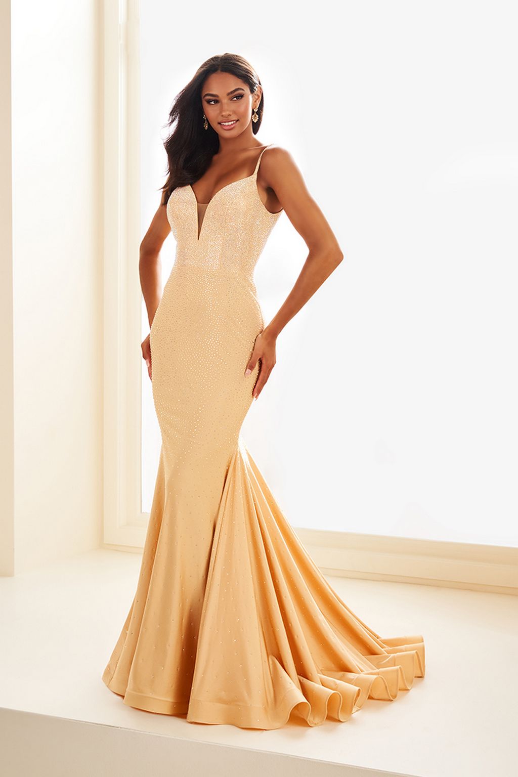 Prom Dresses Long Fitted Evening Prom Gown Gold