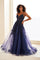 Prom Dresses Long Ball Gown Applique Prom Dress Navy Blue