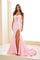 Prom Dresses Long Corset Slit Formal Prom Dress Sakura Pink