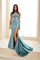 Prom Dresses Long Corset Slit Formal Prom Dress Sea Glass