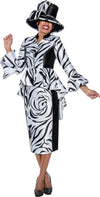 Mother of the Bride Dresses Tea Length Mother of the Bride Zebra Pattern Dress Black/White