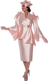 Mother of the Bride Dresses Ribbon Mother of the Bride Two Piece Jacket Skirt Set Pink