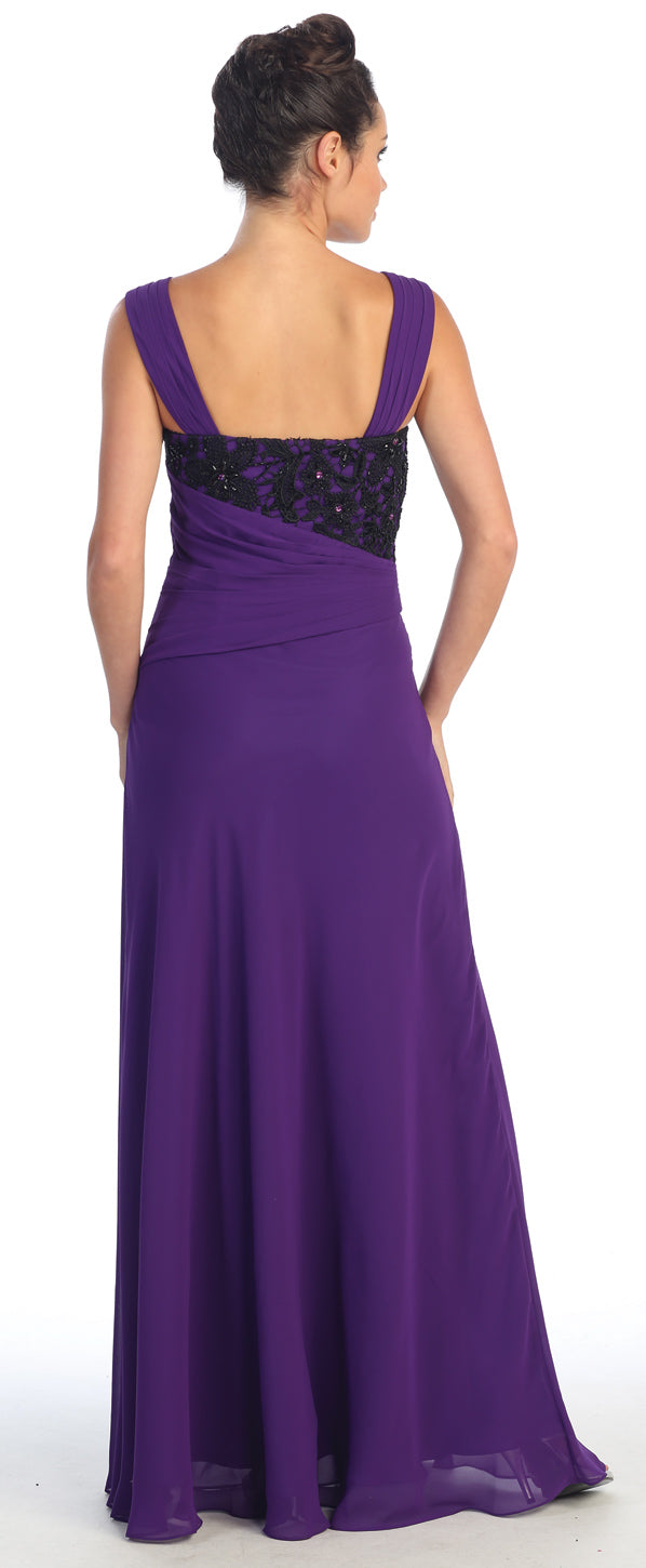 Long Sleeveless Chiffon Dress Formal Gown - The Dress Outlet Elizabeth K Purple