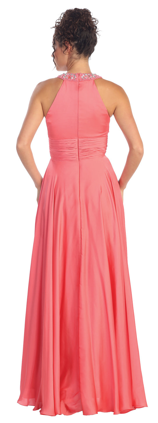 Flowey Long Prom Dress Formal - The Dress Outlet Elizabeth K Coral