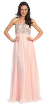 Long Strapless Chiffon Prom Formal Dress - The Dress Outlet Elizabeth K-DUSTY ROSE