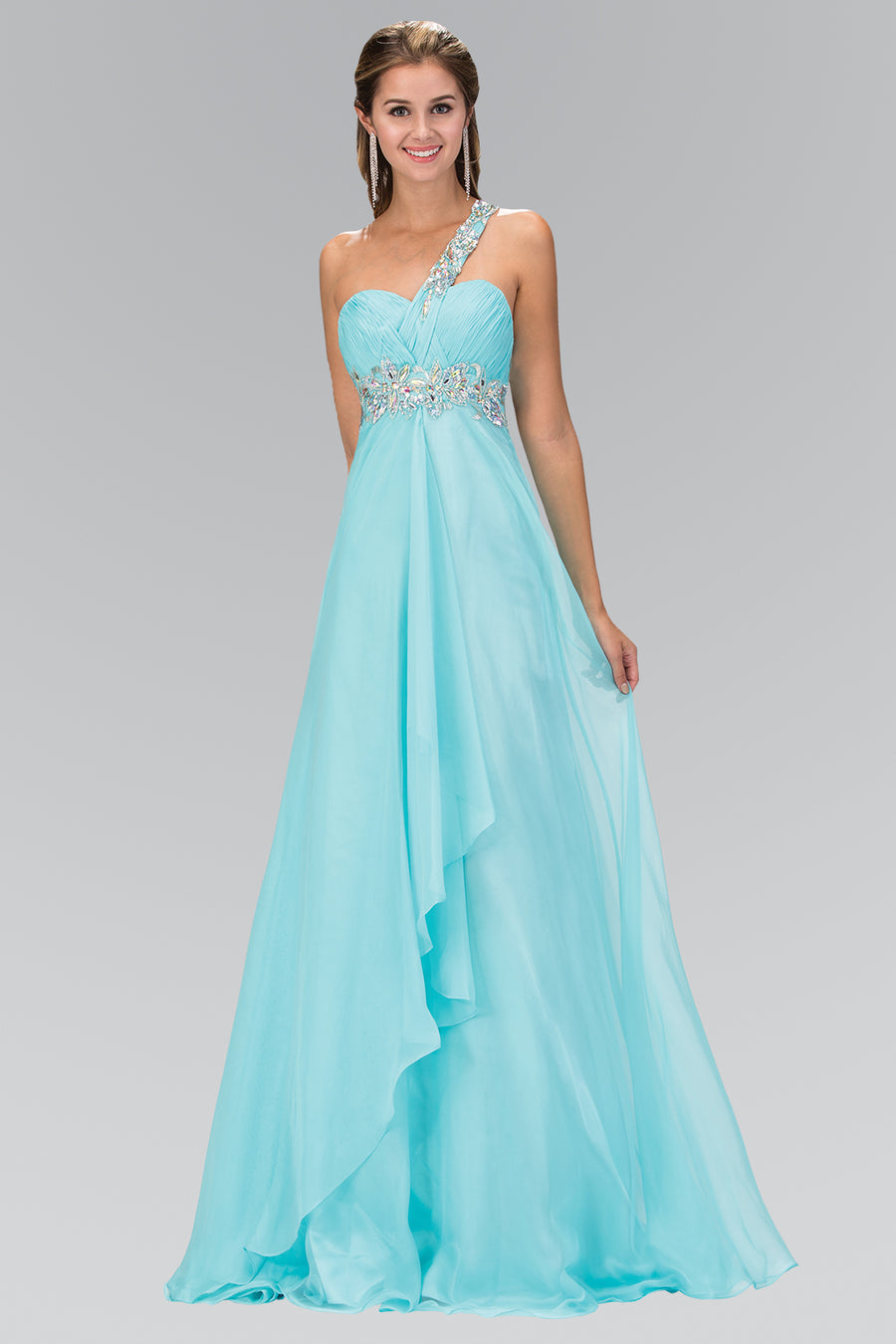 Prom Long One Shoulder Chiffon Formal Dress