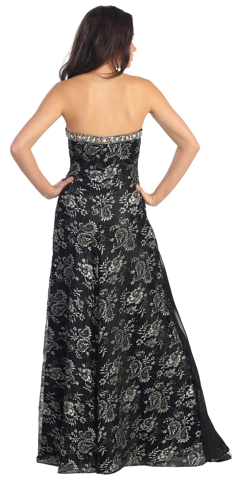 Prom Long Strapless Sweetheart Formal Evening Dress - The Dress Outlet Elizabeth K Black