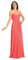 Strapless Bridesmaid Long Formal Dress - The Dress Outlet Elizabeth K CORAL