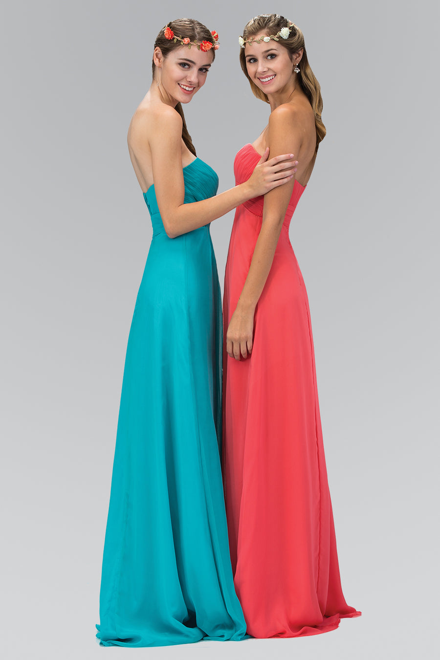 Strapless Bridesmaid Long Formal Dress