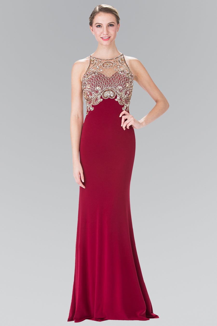 Prom Long Dress Evening Party Gown - The Dress Outlet Elizabeth K Burgundy