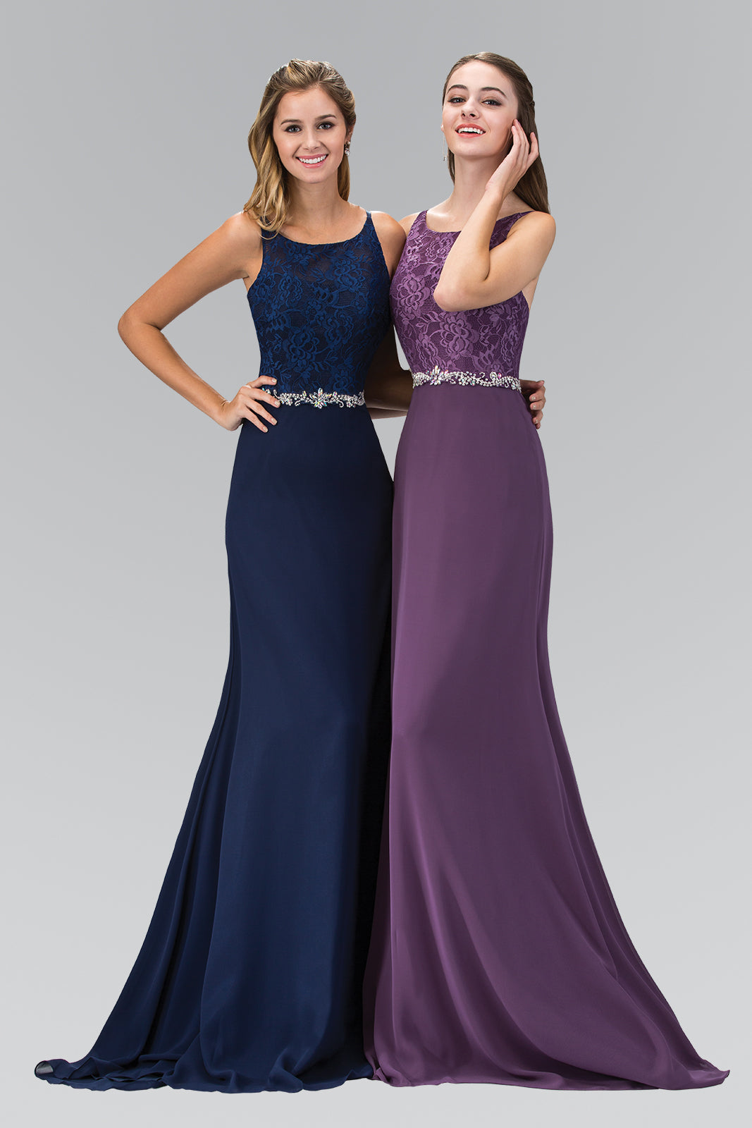 Chiffon Long Prom Dress Formal - The Dress Outlet Elizabeth K Eggplant