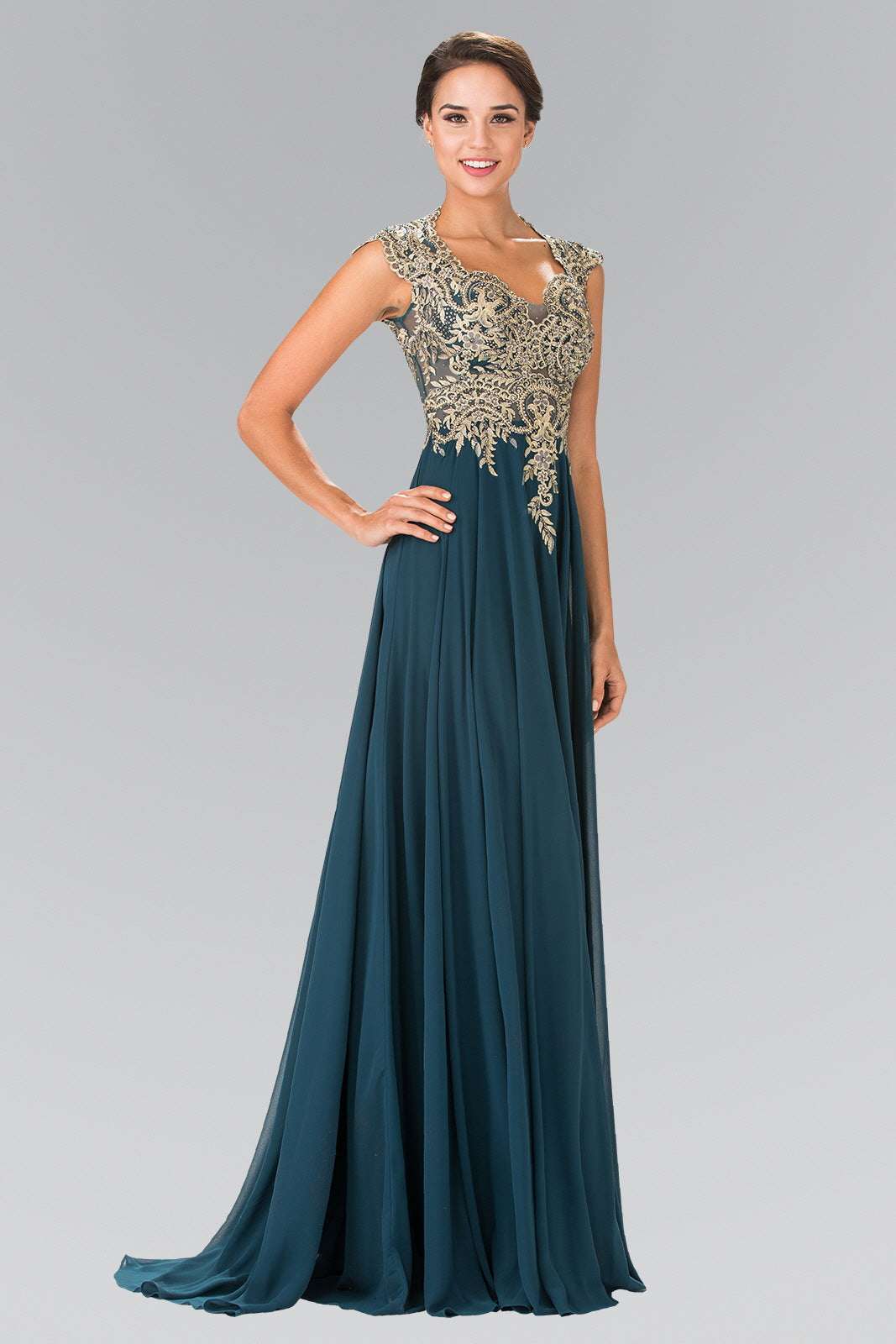 Prom Long Dress Formal Evening Gown - The Dress Outlet Elizabeth K Teal