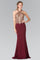 Prom Fitted Halter Neck Formal Dress Evening Gown - The Dress Outlet Elizabeth K BURGUNDY