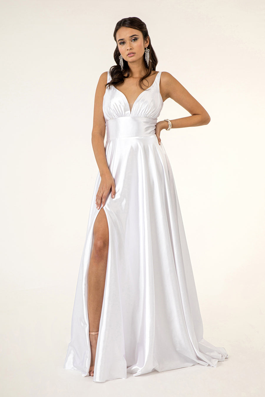 Wedding Dresses A Line Long Wedding Dress White