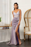 Prom Dresses Sequin Glitter Crepe Mermaid Prom Dress Lilac