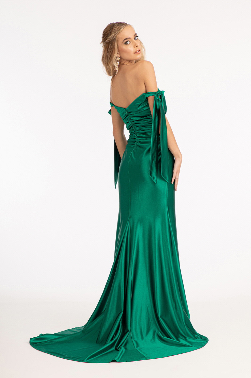 Prom Dresses Gathered Bodice Prom Mermaid Dress Emerald Green