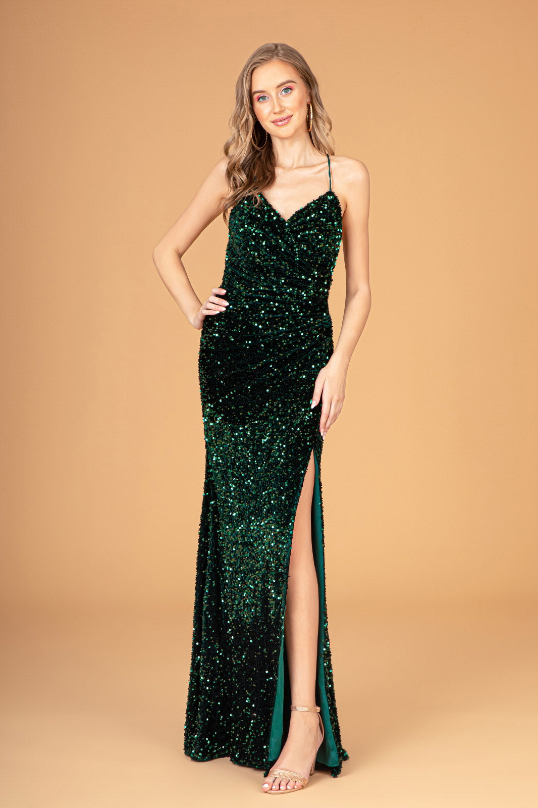 Prom Dresses Sequin Long Prom Slit Dress Green