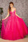 Prom Dresses Prom Sequin Glitter Corset A line Long Dress Hot Pink