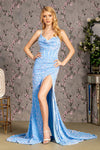 Prom Dresses Sequin Mermaid Prom Long Dress Perry Blue