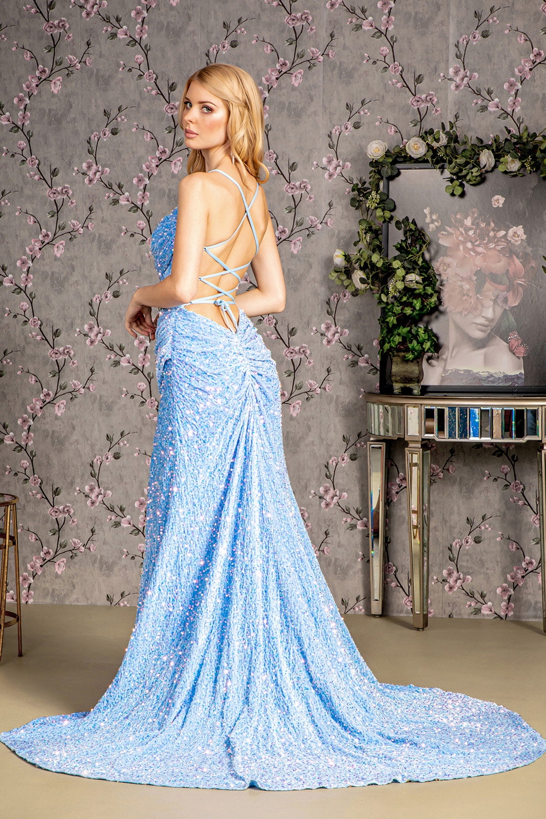 Prom Dresses Sequin Mermaid Prom Long Dress Perry Blue