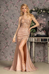 Prom Dresses Sequin Glitter Mermaid Long Prom Dress Rose Gold