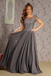 Mother of the Bride Dresses Beaded A line Long Mother of the Bride Dress Charcoal