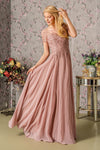 Mother of the Bride Dresses Beaded A line Long Mother of the Bride Dress Dusty Rose