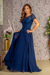 Mother of the Bride Dresses Beaded A line Long Mother of the Bride Dress Navy