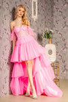 Prom Dresses Layered Skirt A line Long Prom Dress Hot Pink