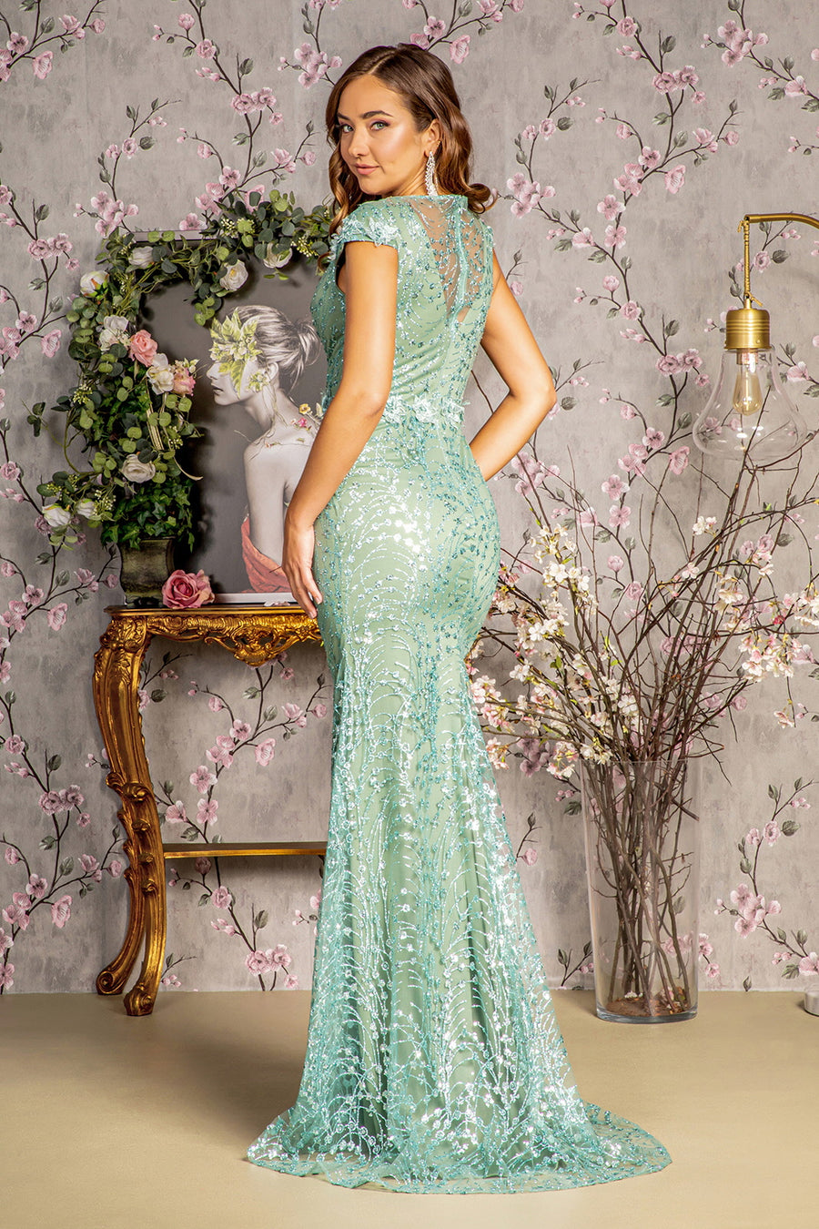 Mother of the Bride Dresses Glitter Mermaid Mother of the Bride Long Dress Sage