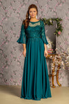 Mother of the Bride Dresses A line Waist Band Long Mother of the Bride Dress Teal