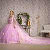 Quinceniera Dresses Side Long Drapes Quinceanera Ball Gown Lilac