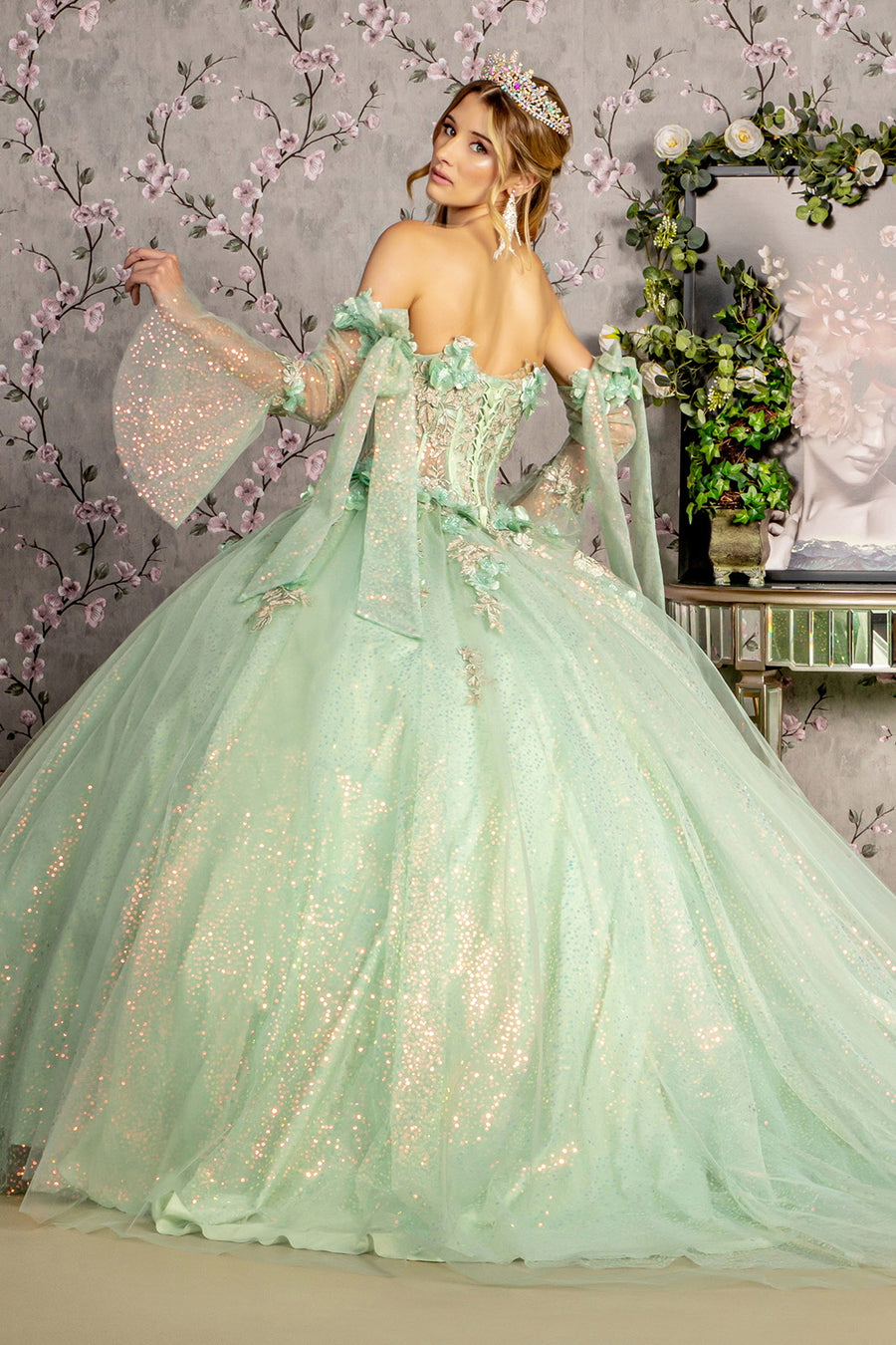 Quinceniera Dresses Jewel Quinceanera Ball Gown Sage