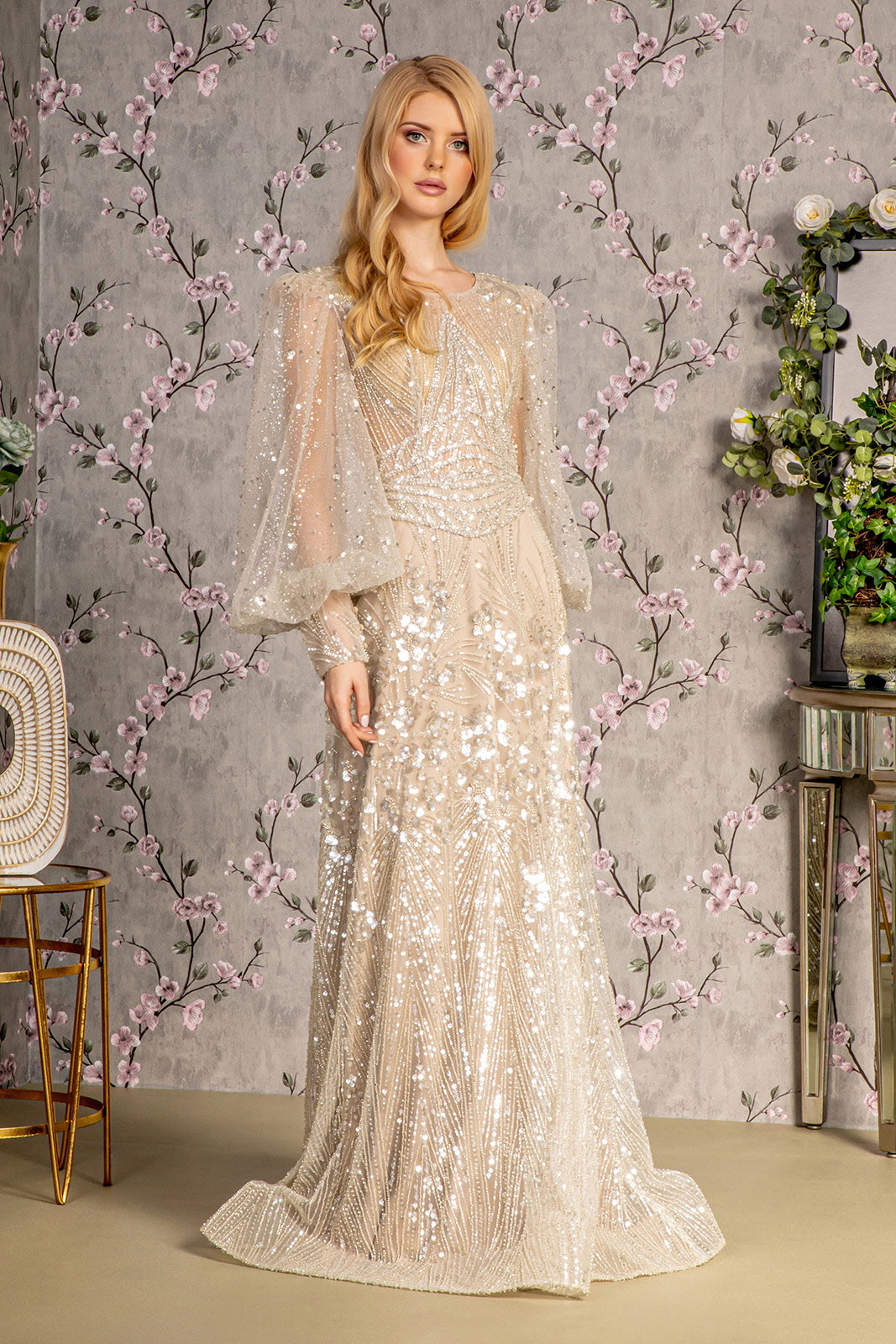 Long Mother of the Bride Glitter Dress