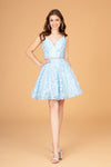 Cocktail Dresses Homecoming Babydoll Short Dress Baby Blue