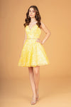 Cocktail Dresses Homecoming Babydoll Short Dress Yellow