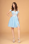 Cocktail Dresses Babydoll Homecoming Short Dress Baby Blue