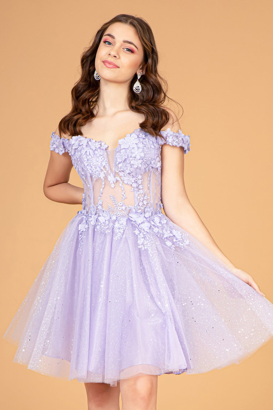 Cocktail Dresses Babydoll Homecoming Short Dress Lilac