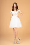 Cocktail Dresses Babydoll Homecoming Short Dress Off White