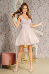 Cocktail Dresses Short Cocktail 3D Butterfly Glitter Sequin Dress Blush