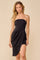 Cocktail Dresses Short Strapless Side Zipper Dress  Black