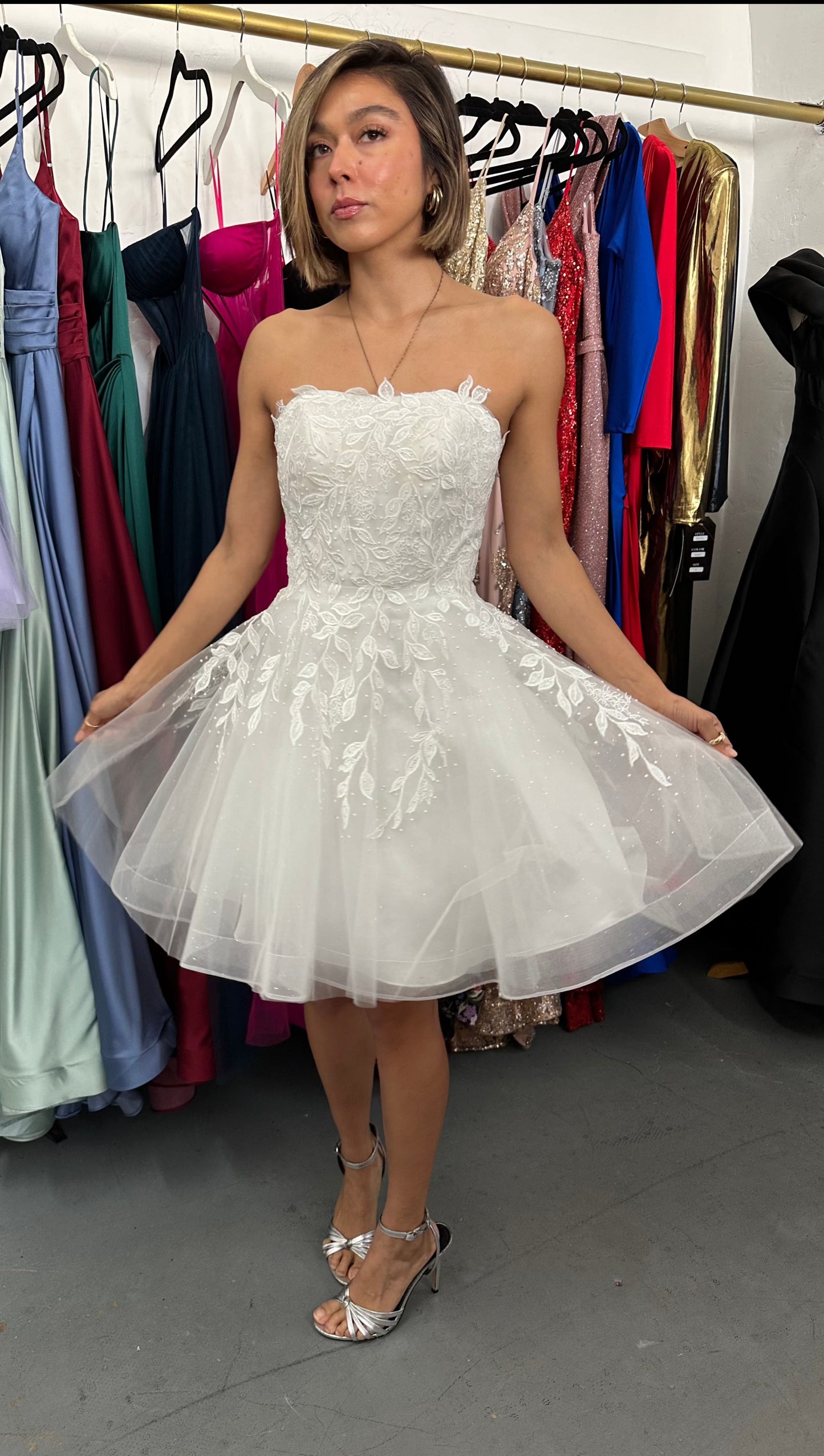 Short Strapless Homecoming Dress Sale