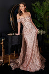 Cinderella Divine J836 Long Off Shoulder Evening Gown