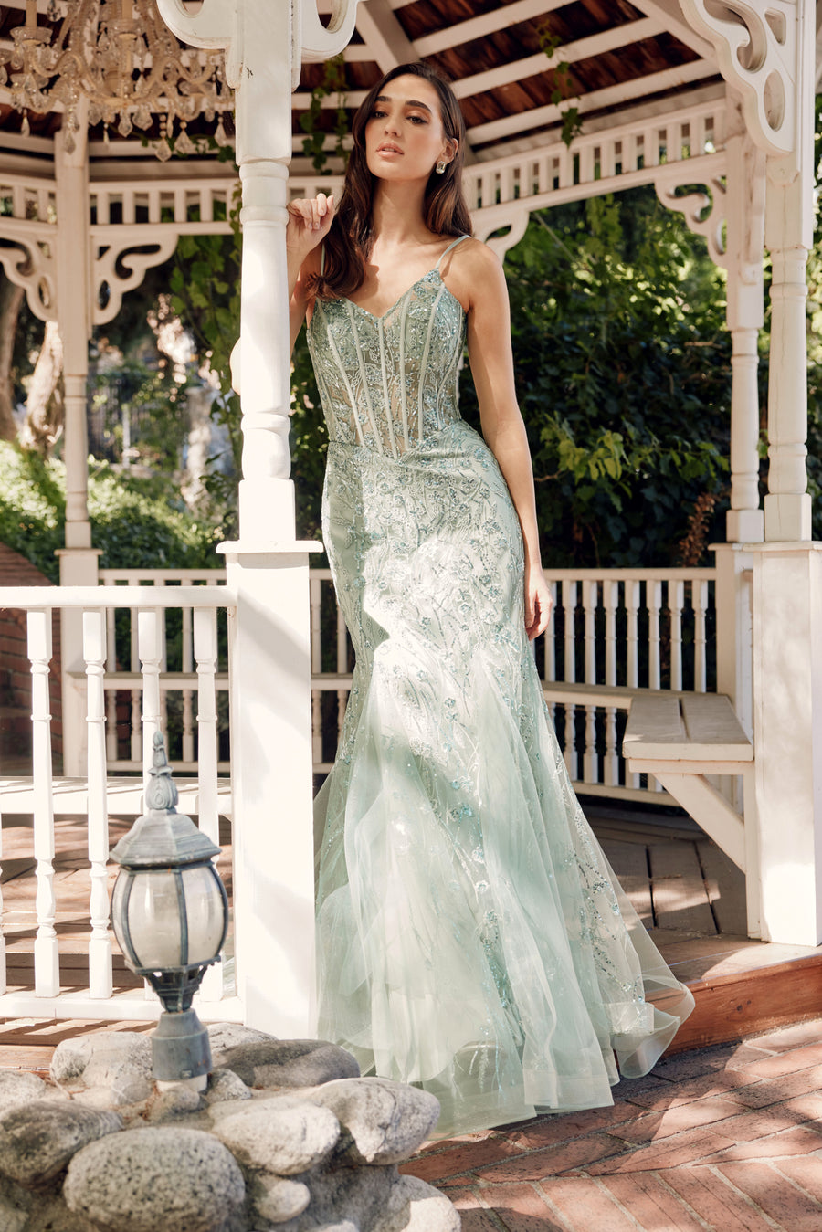 Prom Dresses  Corset Boning Mermaid Formal Long Prom Dress Sage Green