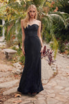 Prom Dresses Long Fitted Rhinestone Prom Gown Black