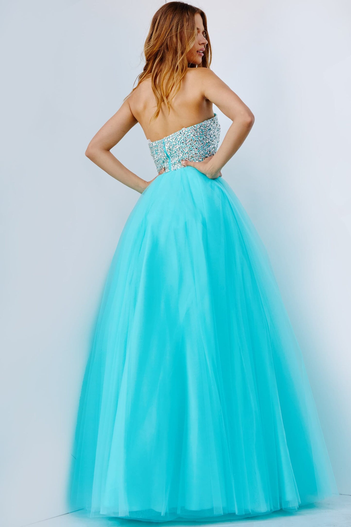 Prom Dresses Prom Long Formal Strapless Ball Gown Aqua