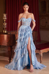 Prom Dresses Long Formal Sequin Evening Prom Gown Blue