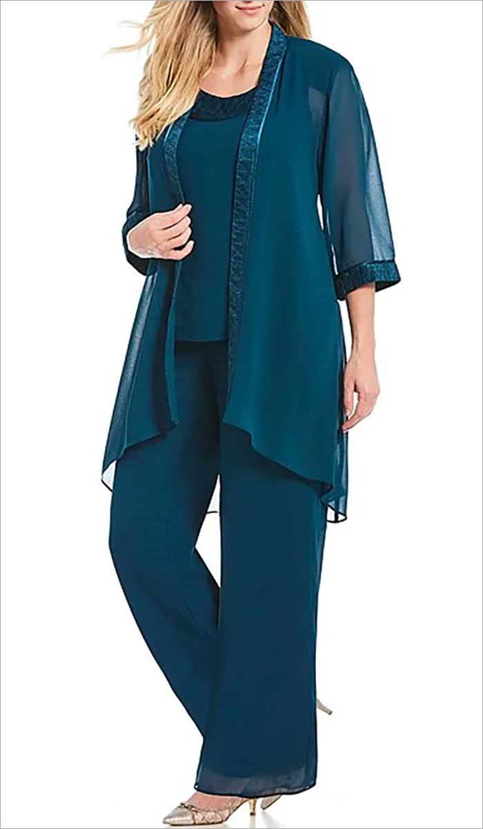 Rich Teal 18W Le Bos Formal Pantsuit Sale